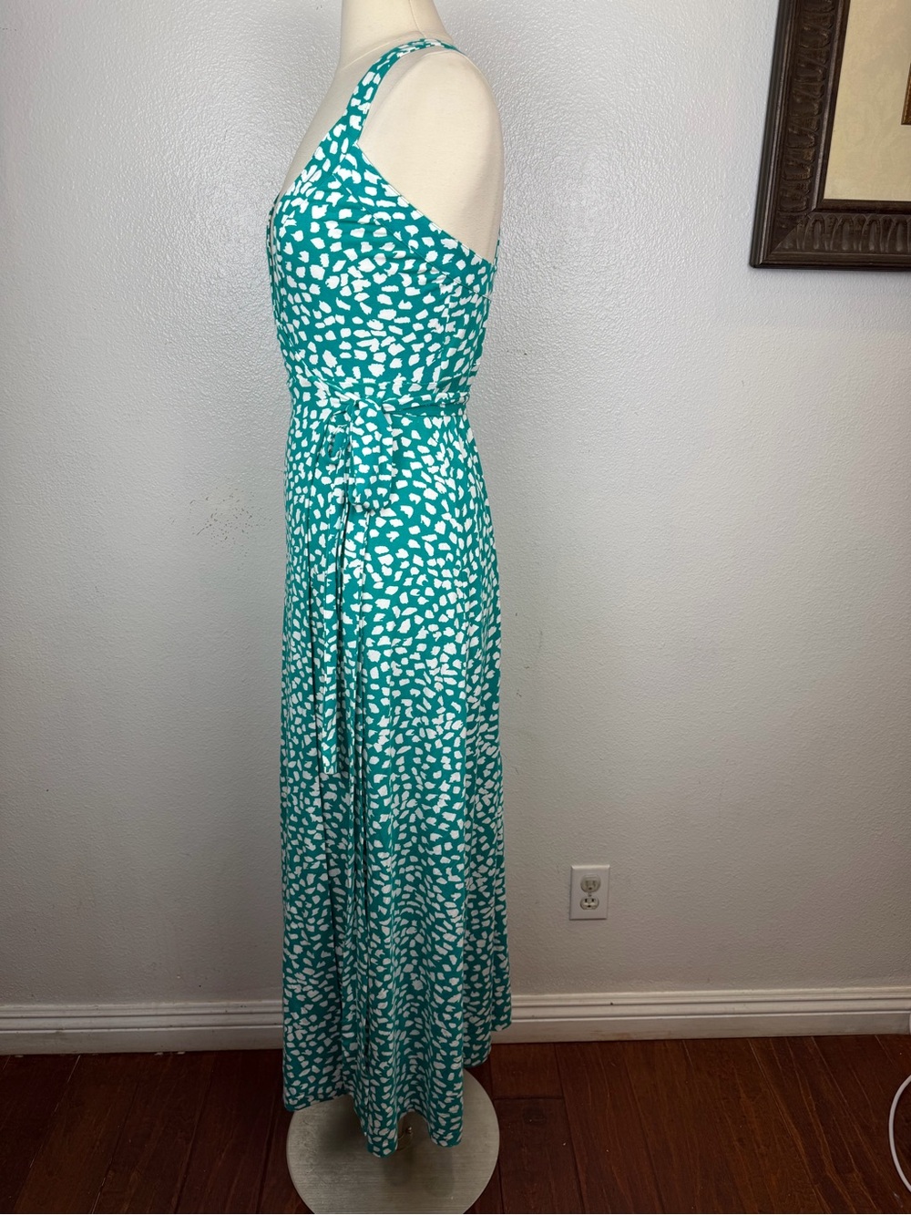 Diane Von Furstenberg DVF Samson Leopard Leaves Parakeet Print Wrap Dress Size 2 - Picture 5 of 11